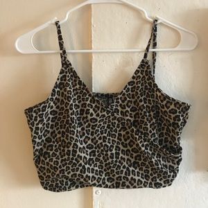 H&M cropped cheetah wrap top. WORN ONCE